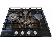 Варильна поверхня газова Luxor 650 Emaille Turbo Wok Italy + кругла підставка Wok у подарунок, чорна