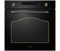 Luxor HB 978 Logic 60 BL Classico UNIQUE Ultra AN 3 скла дверей + камінь для піци у подарунок , ретро антрацит, чорний