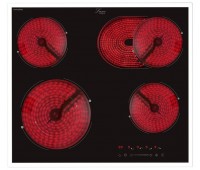 Електрична варильна поверхня Luxor Wert 60 SS 5 D Pro + металевий захист скла, чорний, нержавіюча сталь